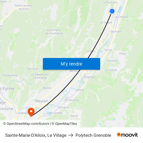 Sainte-Marie-D'Alloix, Le Village to Polytech Grenoble map