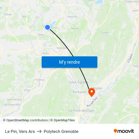 Le Pin, Vers Ars to Polytech Grenoble map