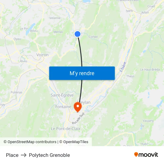 Place to Polytech Grenoble map