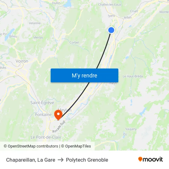 Chapareillan, La Gare to Polytech Grenoble map