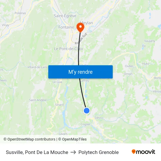 Susville, Pont De La Mouche to Polytech Grenoble map