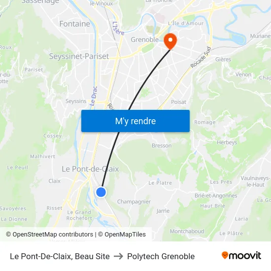 Le Pont-De-Claix, Beau Site to Polytech Grenoble map