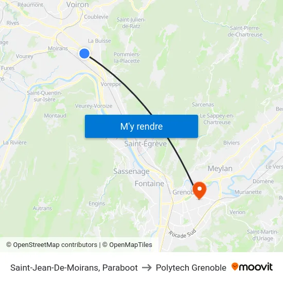 Saint-Jean-De-Moirans, Paraboot to Polytech Grenoble map