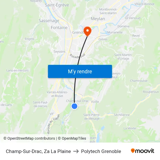 Champ-Sur-Drac, Za La Plaine to Polytech Grenoble map