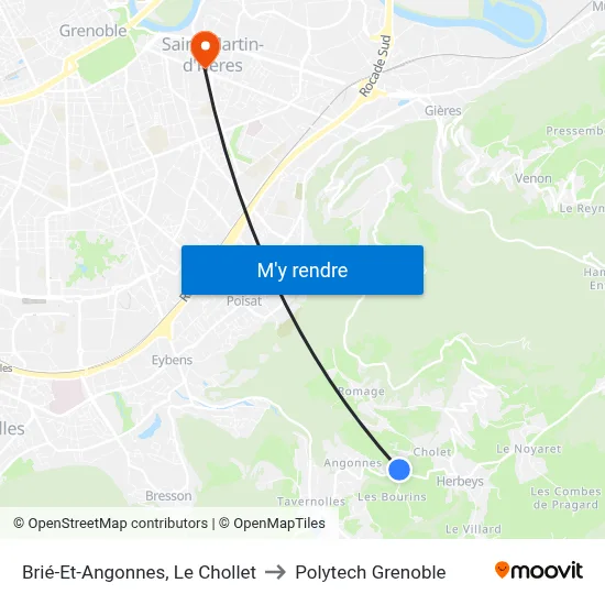 Brié-Et-Angonnes, Le Chollet to Polytech Grenoble map