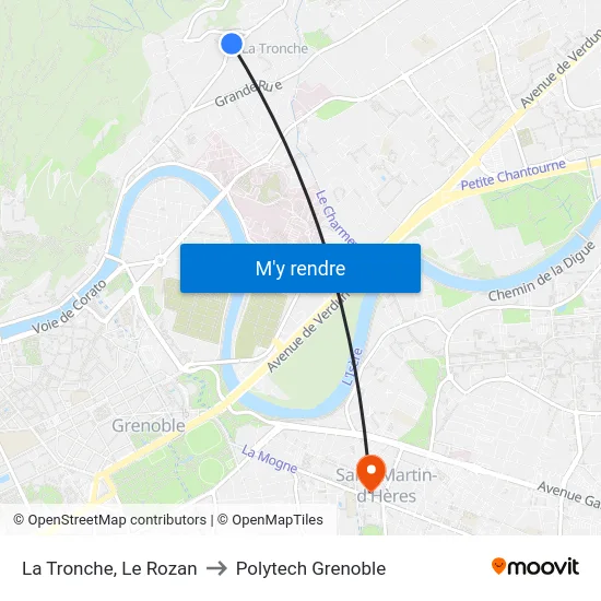La Tronche, Le Rozan to Polytech Grenoble map