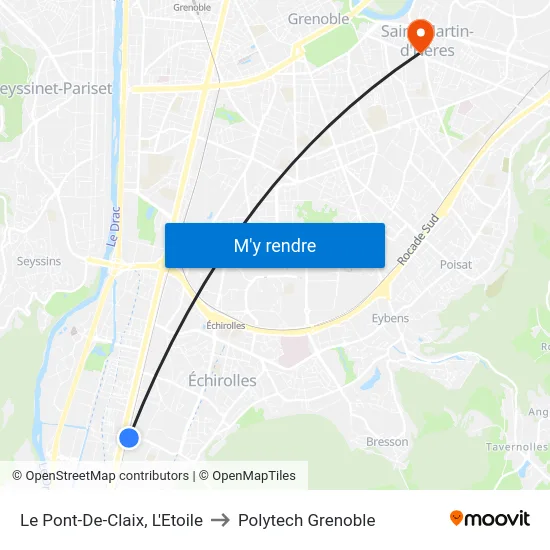 Le Pont-De-Claix, L'Etoile to Polytech Grenoble map