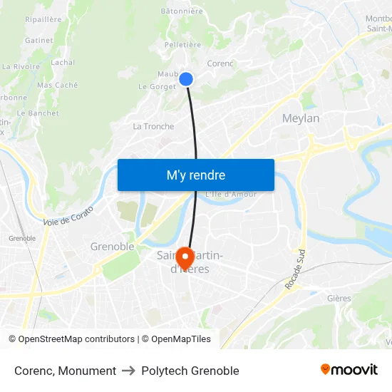 Corenc, Monument to Polytech Grenoble map