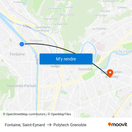 Fontaine, Saint-Eynard to Polytech Grenoble map
