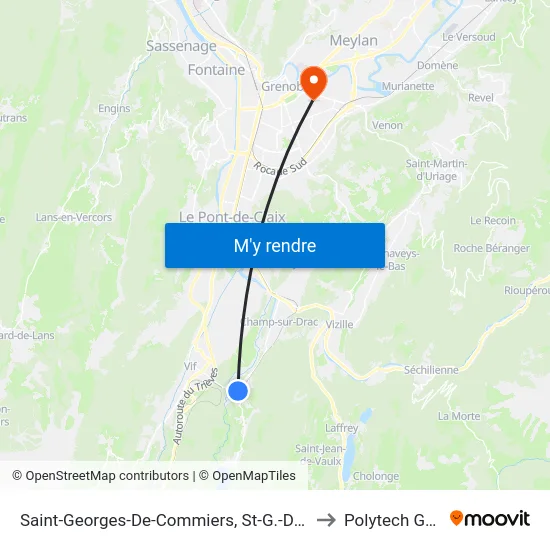 Saint-Georges-De-Commiers, St-G.-De-Commiers Gare to Polytech Grenoble map