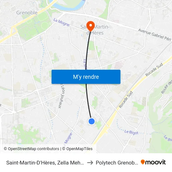 Saint-Martin-D'Hères, Zella Mehlis to Polytech Grenoble map