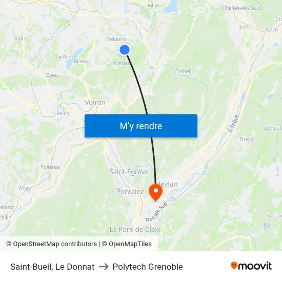 Saint-Bueil, Le Donnat to Polytech Grenoble map