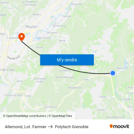Allemond, Lot. Farmier to Polytech Grenoble map