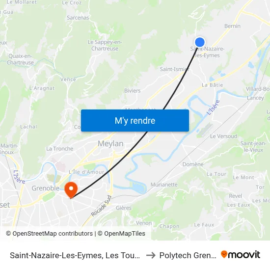 Saint-Nazaire-Les-Eymes, Les Tourterelles to Polytech Grenoble map
