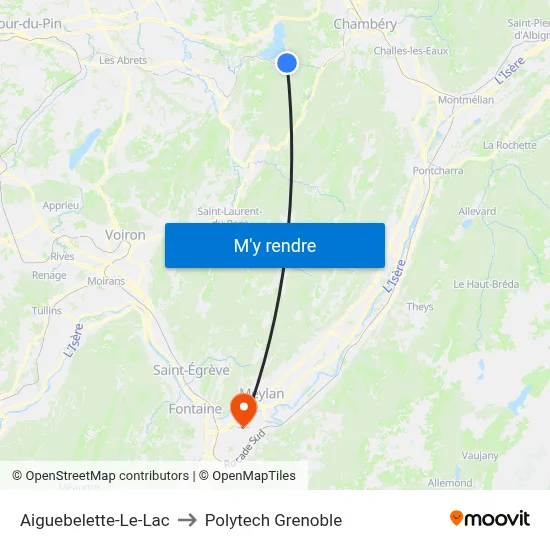 Aiguebelette-Le-Lac to Polytech Grenoble map