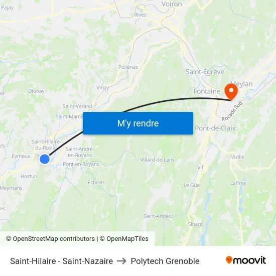 Saint-Hilaire - Saint-Nazaire to Polytech Grenoble map