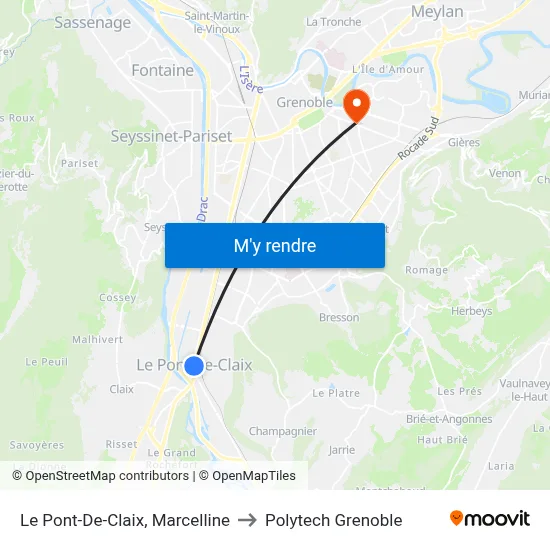 Le Pont-De-Claix, Marcelline to Polytech Grenoble map