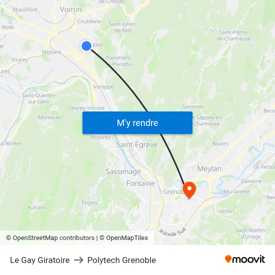 Le Gay Giratoire to Polytech Grenoble map