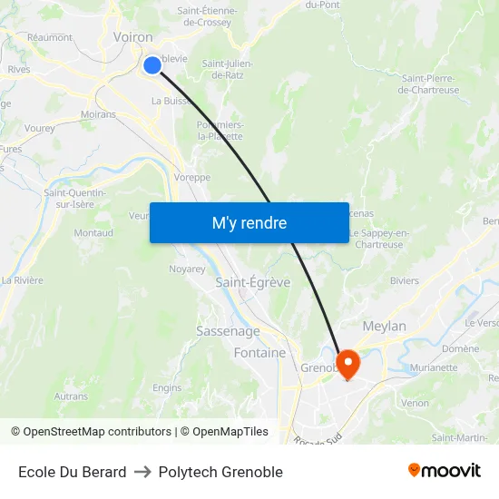 Ecole Du Berard to Polytech Grenoble map