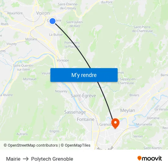 Mairie to Polytech Grenoble map