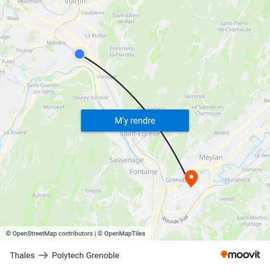 Thales to Polytech Grenoble map
