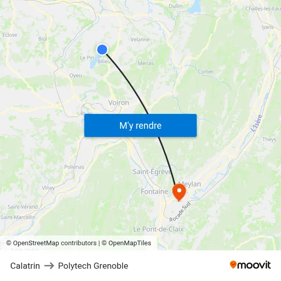 Calatrin to Polytech Grenoble map