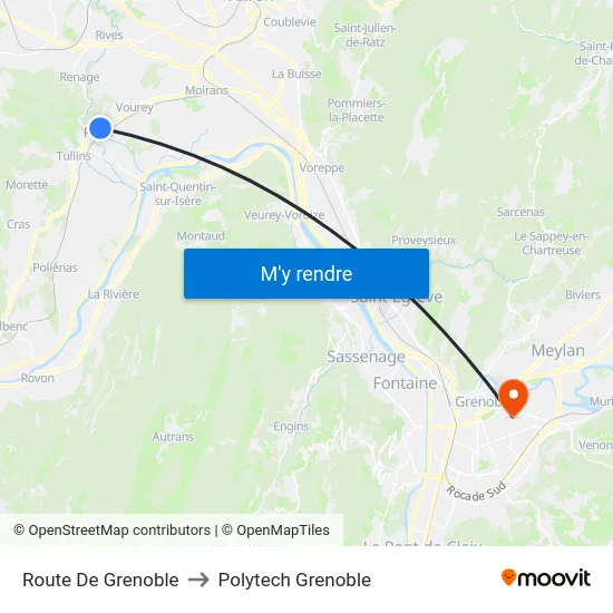 Route De Grenoble to Polytech Grenoble map