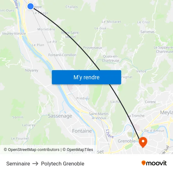 Seminaire to Polytech Grenoble map