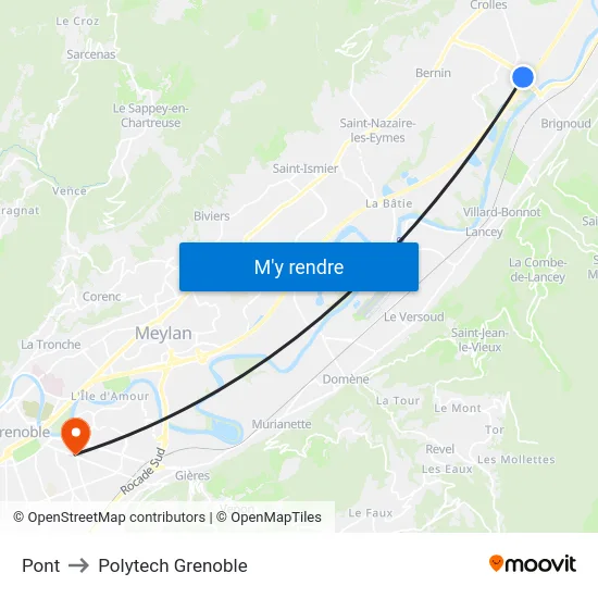 Pont to Polytech Grenoble map