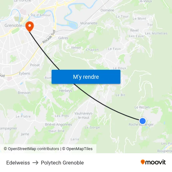 Edelweiss to Polytech Grenoble map