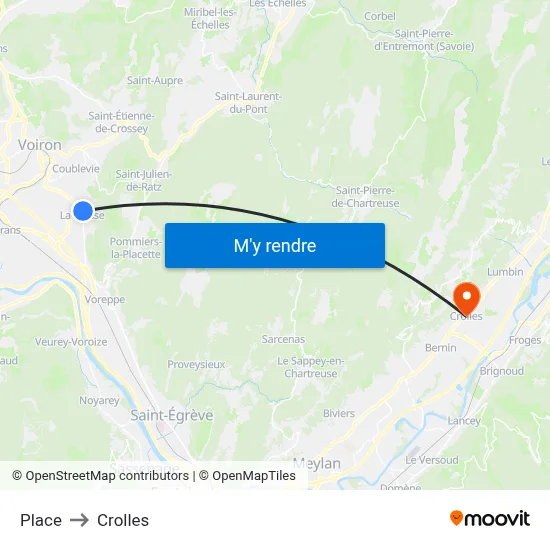 Place to Crolles map