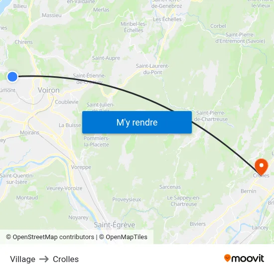 Village to Crolles map