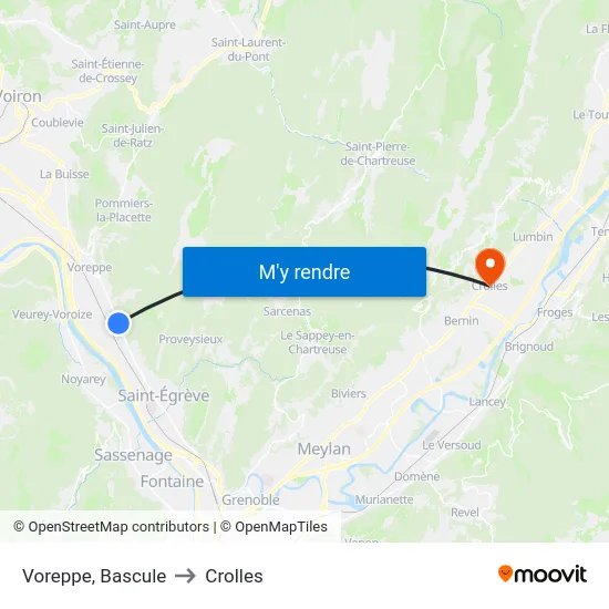Voreppe, Bascule to Crolles map