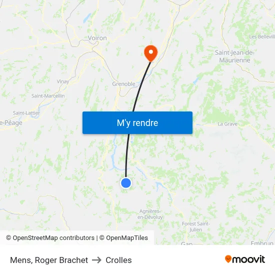Mens, Roger Brachet to Crolles map