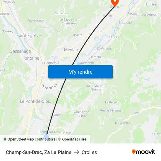 Champ-Sur-Drac, Za La Plaine to Crolles map