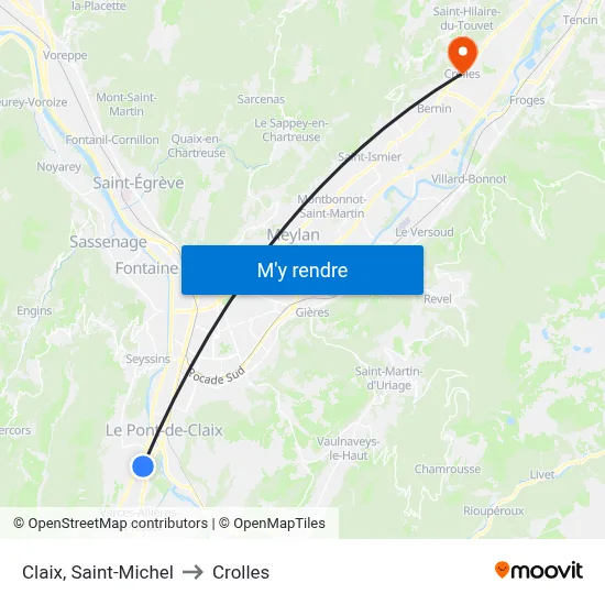 Claix, Saint-Michel to Crolles map