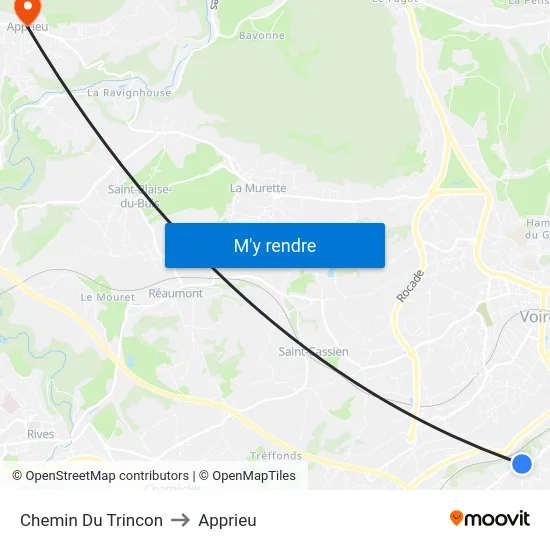 Chemin Du Trincon to Apprieu map