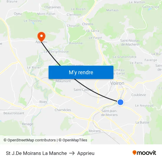St J.De Moirans La Manche to Apprieu map