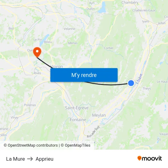 La Mure to Apprieu map