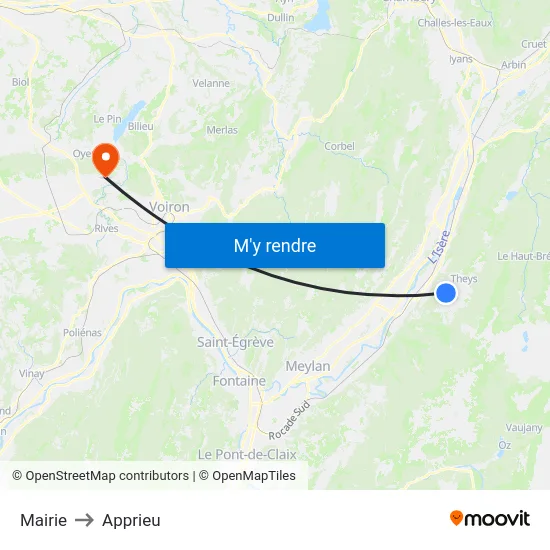 Mairie to Apprieu map