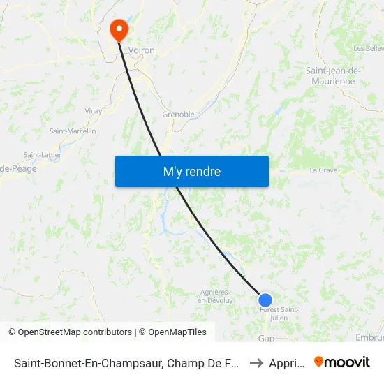Saint-Bonnet-En-Champsaur, Champ De Foire to Apprieu map