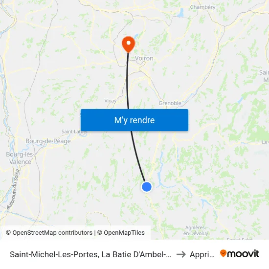 Saint-Michel-Les-Portes, La Batie D'Ambel-Rn75 to Apprieu map