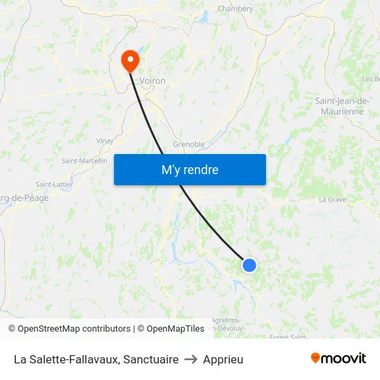 La Salette-Fallavaux, Sanctuaire to Apprieu map