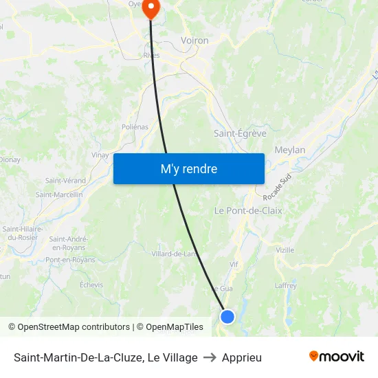 Saint-Martin-De-La-Cluze, Le Village to Apprieu map