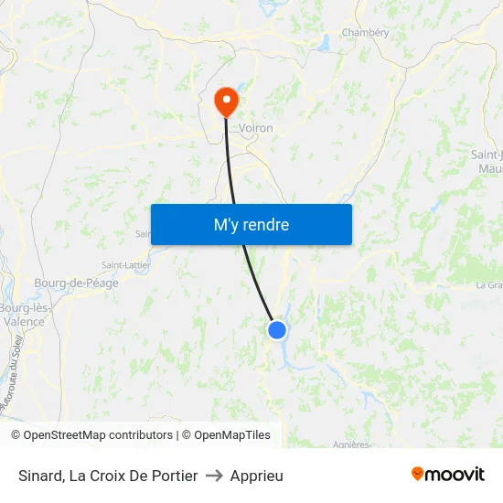 Sinard, La Croix De Portier to Apprieu map