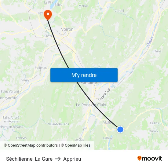 Séchilienne, La Gare to Apprieu map