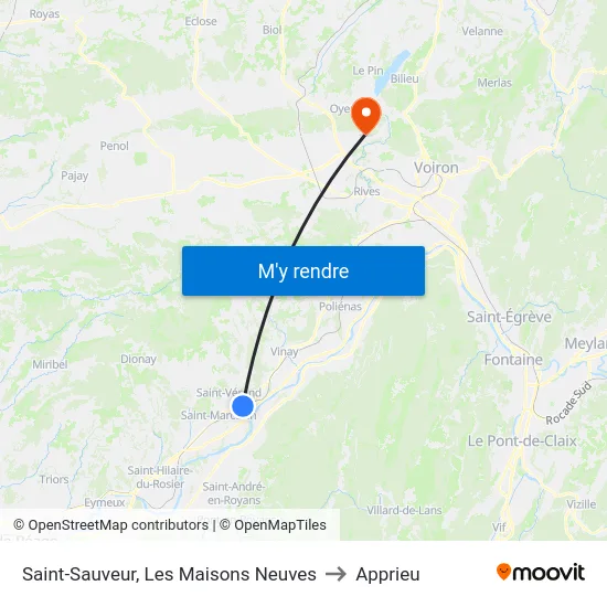 Saint-Sauveur, Les Maisons Neuves to Apprieu map
