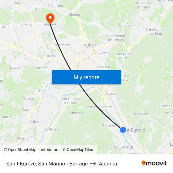 Saint-Égrève, San Marino - Barrage to Apprieu map