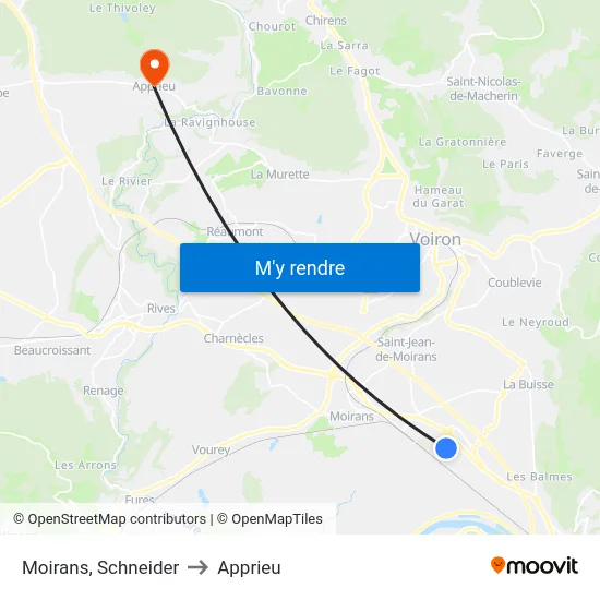 Moirans, Schneider to Apprieu map