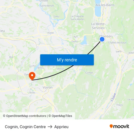 Cognin, Cognin Centre to Apprieu map